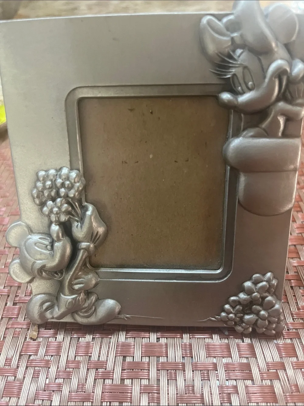 Silver Disney-Inspired Minnie & Mickey Decorative Photo Frame
